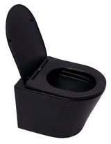 Viseča WC Školjka SAT Infinitio v črni mat izvedbi s wc desko mehko Zapiranje Soft Close in s skritim pritrjevanjem
