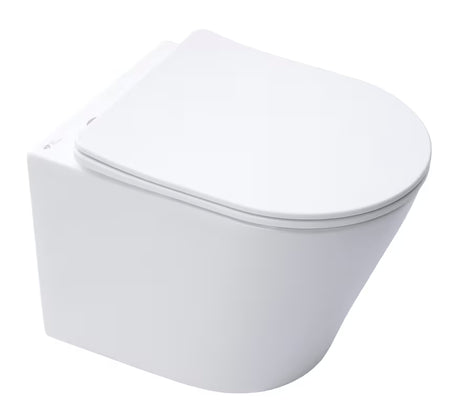 Viseča WC Školjka SAT Infinitio v mat beli barvi s skritim pritrjevanjem in sedežem mehko Zapiranje Soft Close.