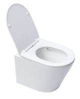 Viseča WC Školjka SAT Infinitio v mat beli barvi s skritim pritrjevanjem in sedežem mehko Zapiranje Soft Close.