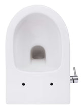 Bel viseča WC školjka SAT Infinitio z integrirano bide funkcijo, stranskim upravljanjem in sedežem mehko Zapiranje Soft Close.