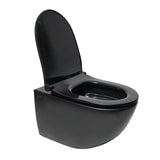 Viseča WC Školjka SAT Infinitio v mat črni barvi z brezrobim splakovanjem Rim-Ex in sedežem mehko Zapiranje Soft Close