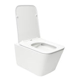 Bel viseča WC školjka SAT Infinitio pravokotne oblike s wc desko mehko Zapiranje Soft Close in skritim pritrjevanjem