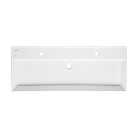 Beli keramični umivalnik SAT Infinitio 121,4x46,9 cm s prelivom