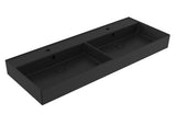 SAT Infinitio keramični dvojni umivalnik 120,4 x 46,5 cm v črni mat izvedbi s prelivom