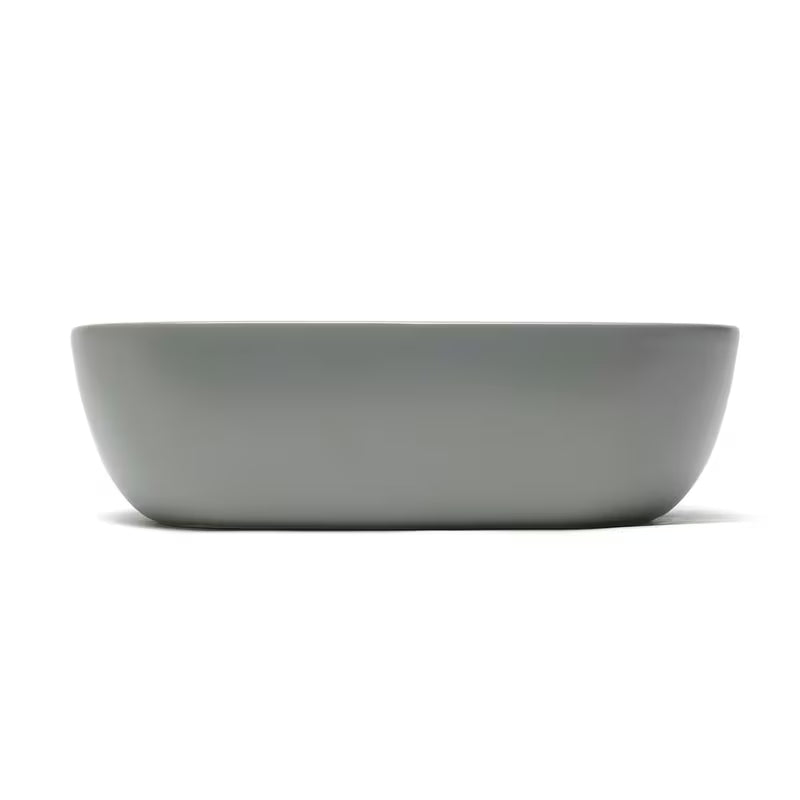 Mat beli keramični umivalnik na ploščo SAT Infinitio brez preliva velikosti 45,5x32,5 cm.