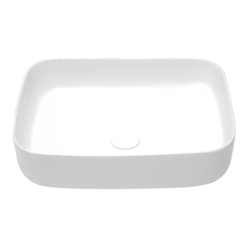 Mat beli tankostenski umivalnik na ploščo SAT Infinitio 50x39 cm brez preliva