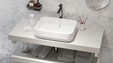 Mat beli tankostenski umivalnik na ploščo SAT Infinitio 50x39 cm brez preliva