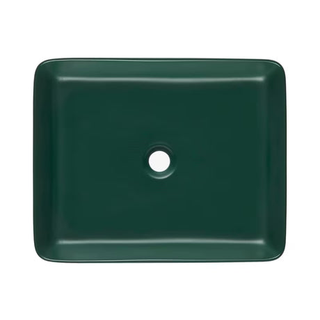 SAT Infinitio keramični umivalnik na ploščo 50x40 cm v temno zeleni mat barvi brez preliva.