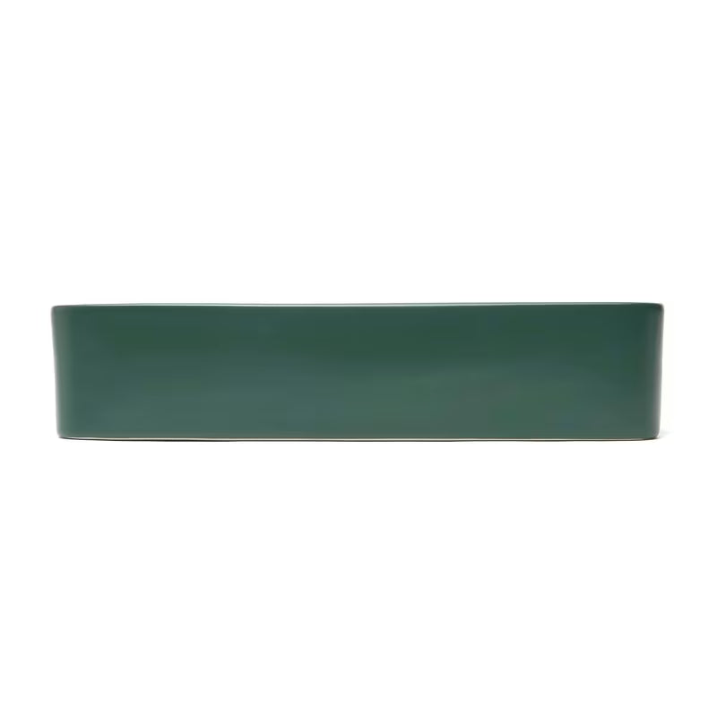 SAT Infinitio keramični umivalnik na ploščo 50x40 cm v temno zeleni mat barvi brez preliva.