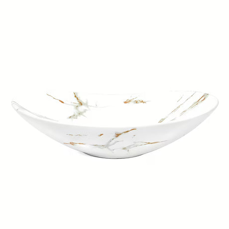 SAT Infinitio umivalnik na ploščo brez preliva v mat beli barvi z videzom marmorja 61,5x36 cm