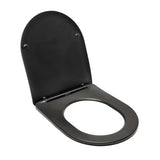 Črno-mat WC deska SAT Infinitio z mehko Zapiranje Soft Close in EasyLock v zaobljeni izvedbi.