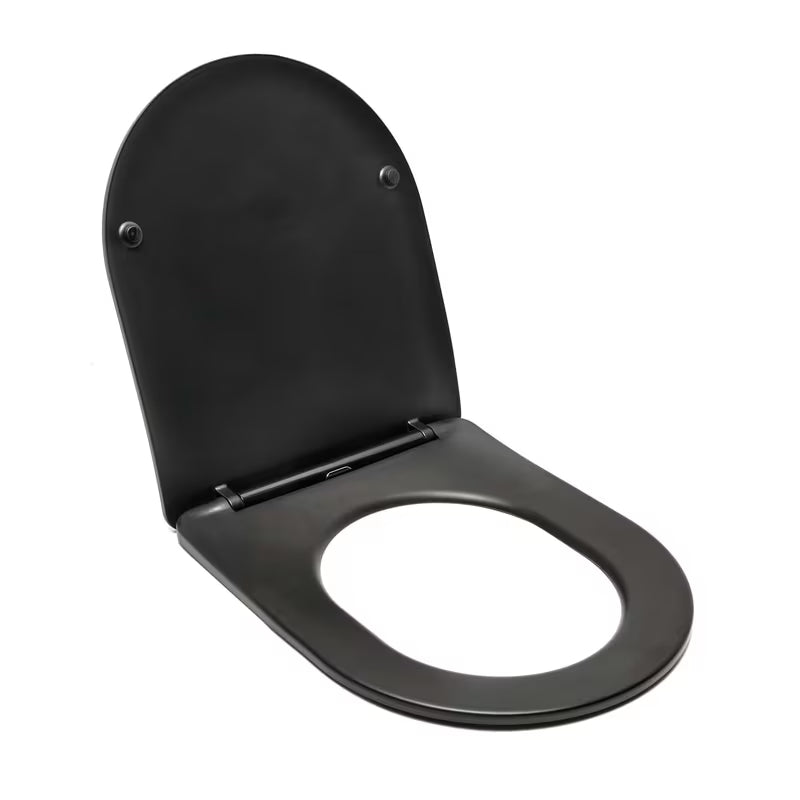 Črno-mat WC deska SAT Infinitio z mehko Zapiranje Soft Close in EasyLock v zaobljeni izvedbi.