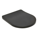 Črno-mat WC deska SAT Infinitio z mehko Zapiranje Soft Close in EasyLock v zaobljeni izvedbi.