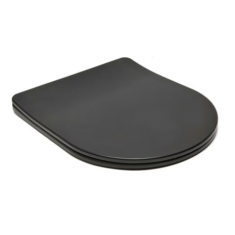 Črno-mat WC deska SAT Infinitio z mehko Zapiranje Soft Close in EasyLock v zaobljeni izvedbi.