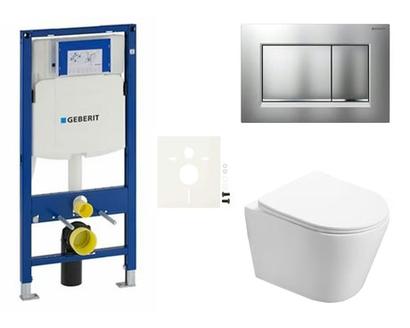 Viseči WC set SAT Infinitio z modulom Geberit Duofix, podometnim splakovalnikom in tipko Sigma30