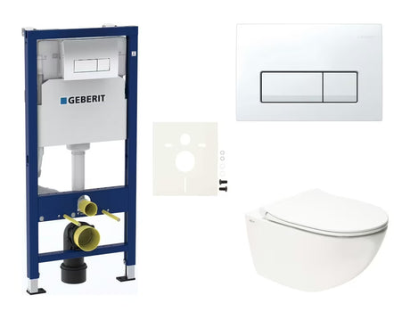 Viseči WC set SAT Infinitio z kotličkom Geberit Duofix in splakovalno tipko Delta