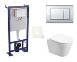 Viseči WC set SAT Infinitio s podometnim modulom, splakovalno tipko in sedežem z mehko Zapiranje Soft Close