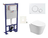 Viseči WC set SAT Infinitio s podometnim modulom, splakovalno tipko in sedežem z mehko Zapiranje Soft Close