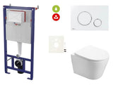 Viseči WC set SAT Infinitio s podometnim modulom za suhomontažne stene in tipko za splakovanje