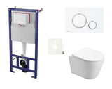 Viseči WC set SAT Infinitio s podometnim modulom, splakovalno tipko in sedežem z mehko Zapiranje Soft Close