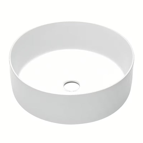 Sjajno bijeli keramički umivalnik na ploščo SAT Infinitio 36 x 36 cm brez preliva