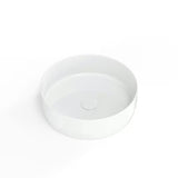 Bijeli keramički umivalnik na ploščo SAT Infinitio 39 x 39 cm okruglog oblika brez preliva