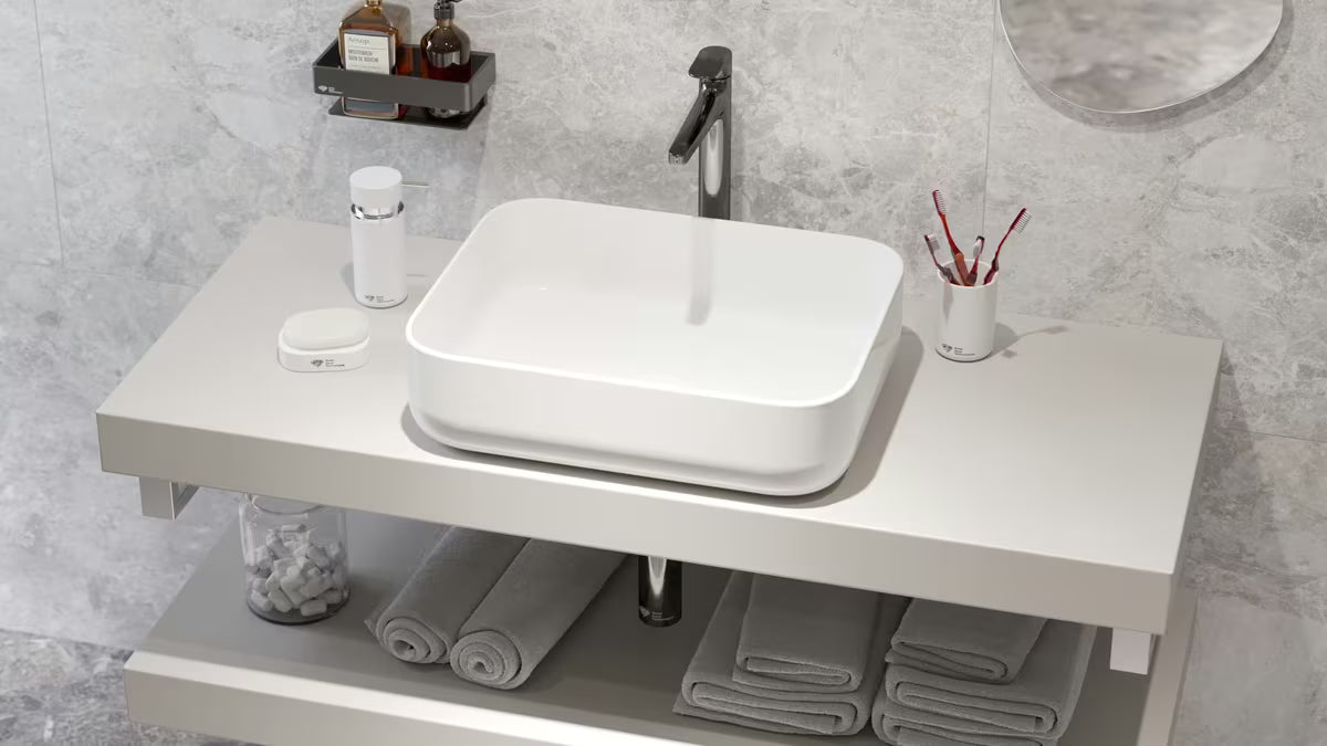 Bijeli keramički ovalni umivalnik na ploščo SAT Infinitio brez preliva 50 x 39 cm