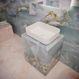 Bijeli keramički ovalni umivalnik na ploščo SAT Infinitio brez preliva 50 x 39 cm