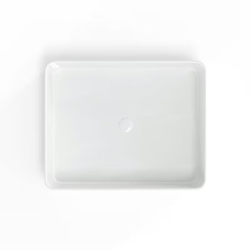 Sjajno bijeli keramički umivalnik na ploščo SAT Infinitio 50x40 cm brez preliva.