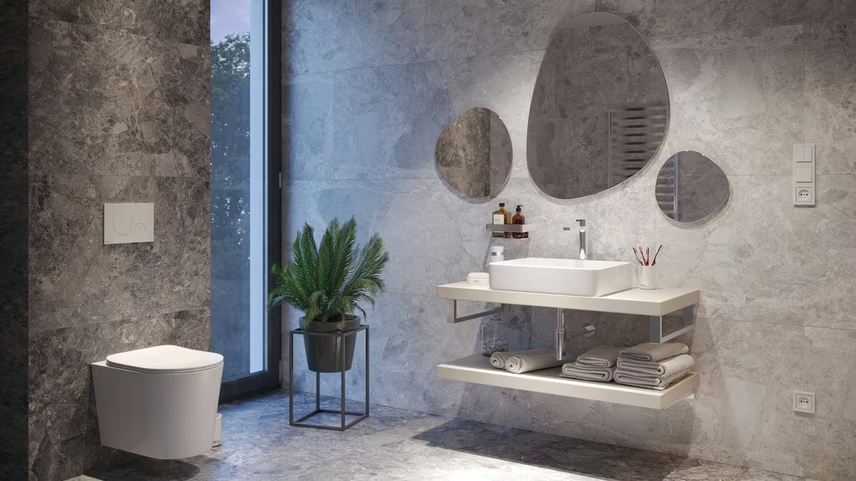 Sjajno bijeli keramički umivalnik na ploščo SAT Infinitio 50x40 cm brez preliva.