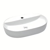 Bijeli keramički ovalni umivalnik na ploščo SAT Infinitio 60 x 40 cm brez preliva s otvorom za pro slavinu