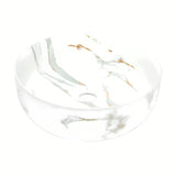 Mat umivalnik na ploščo SAT Infinitio 39x39 cm u bijelom mramornom dizajnu brez preliva