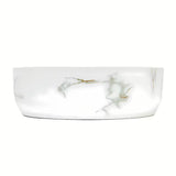 Mat umivalnik na ploščo SAT Infinitio 39x39 cm u bijelom mramornom dizajnu brez preliva