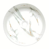 Mat umivalnik na ploščo SAT Infinitio 39x39 cm u bijelom mramornom dizajnu brez preliva