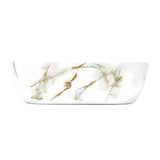 SAT Infinitio umivalnik na ploščo brez preliva u mat bijeloj boji s mramornim dizajnom, 45,5x32,5 cm