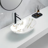 SAT Infinitio umivalnik na ploščo brez preliva u mat bijeloj boji s imitacijom mramora 61,5x36 cm