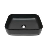 Mat crni keramički umivalnik na ploščo SAT Infinitio brez preliva, 50x39 cm