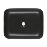 Mat crni keramički umivalnik na ploščo SAT Infinitio brez preliva, 50x39 cm
