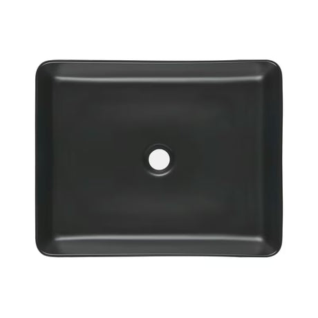 Mat crni keramički umivalnik na ploščo SAT Infinitio 50x40 cm brez preliva