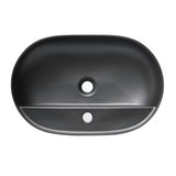 Mat crni keramički umivalnik na ploščo SAT Infinitio 60x40 cm brez preliva s otvorom pro slavinu