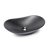 Mat crni keramički umivalnik na ploščo SAT Infinitio brez preliva 61,5x36 cm