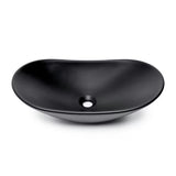 Mat crni keramički umivalnik na ploščo SAT Infinitio brez preliva 61,5x36 cm