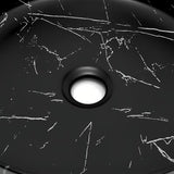 Mat umivalnik na ploščo SAT Infinitio 39x39 cm u crnom mramornom dizajnu brez preliva.