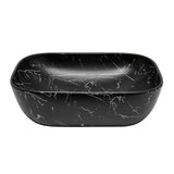Umivalnik na ploščo SAT Infinitio brez preliva u mat crnom mramornom dizajnu 45,5x32,5 cm.
