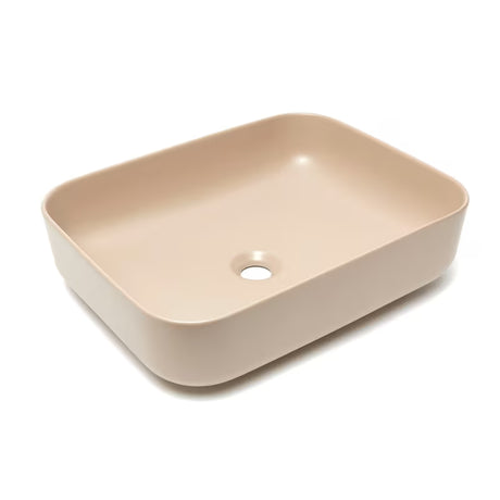 Mat smeđi keramički umivalnik na ploščo SAT Infinitio brez preliva, 50x39 cm