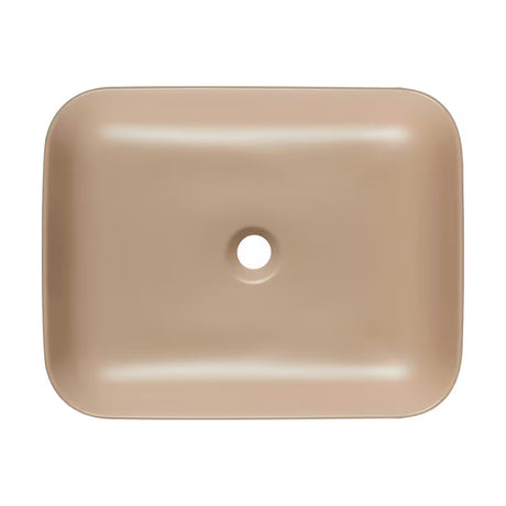 Mat smeđi keramički umivalnik na ploščo SAT Infinitio brez preliva, 50x39 cm