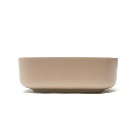 Mat smeđi keramički umivalnik na ploščo SAT Infinitio brez preliva, 50x39 cm