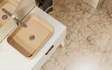 Mat smeđi keramički umivalnik na ploščo SAT Infinitio brez preliva, 50x39 cm