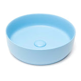 Mat plavi keramički umivalnik na ploščo SAT Infinitio 39x39 cm brez preliva