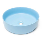 Mat plavi keramički umivalnik na ploščo SAT Infinitio 39x39 cm brez preliva